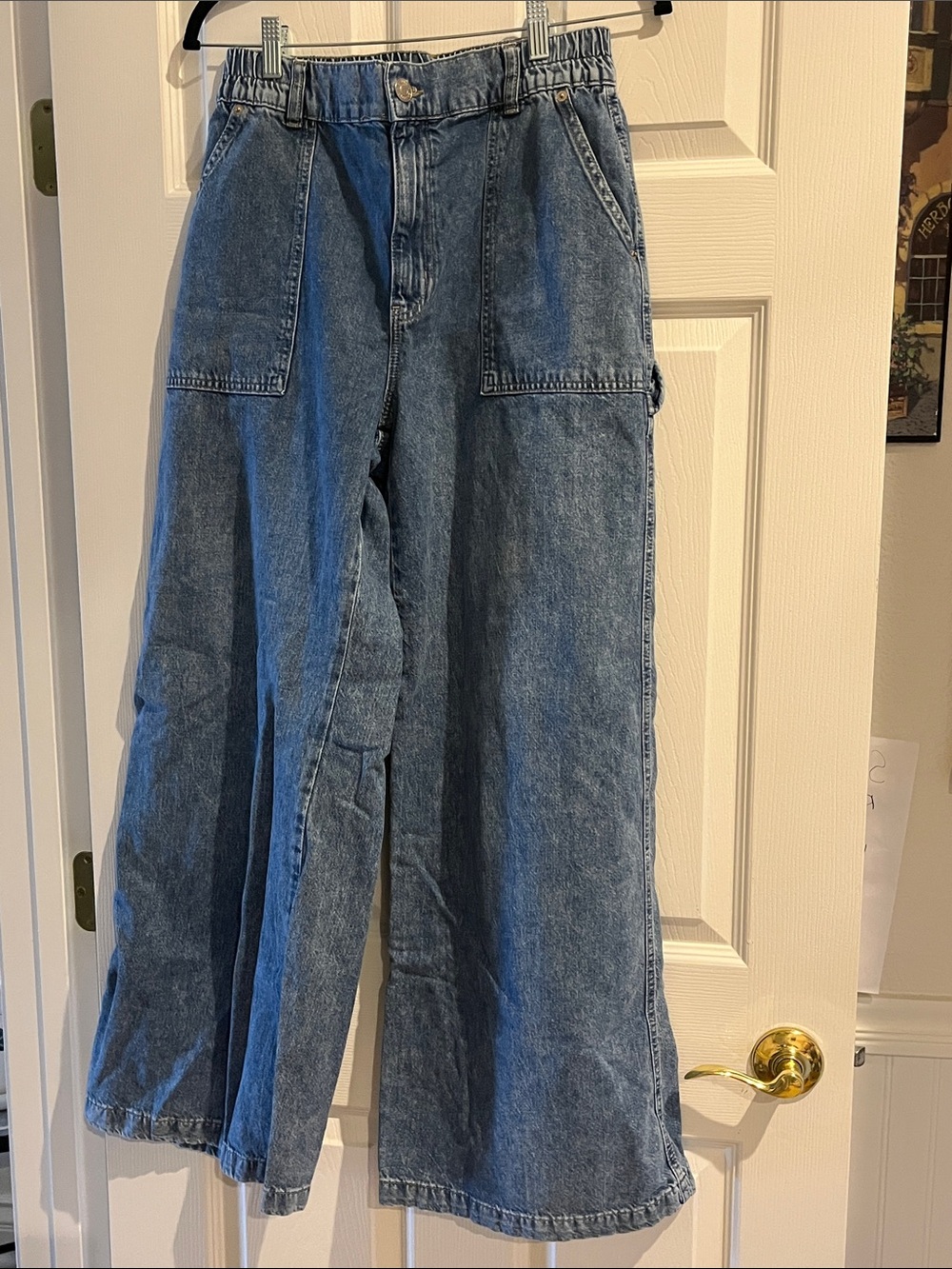 Garage Wide-Leg Flare Jeans - Blue Denim